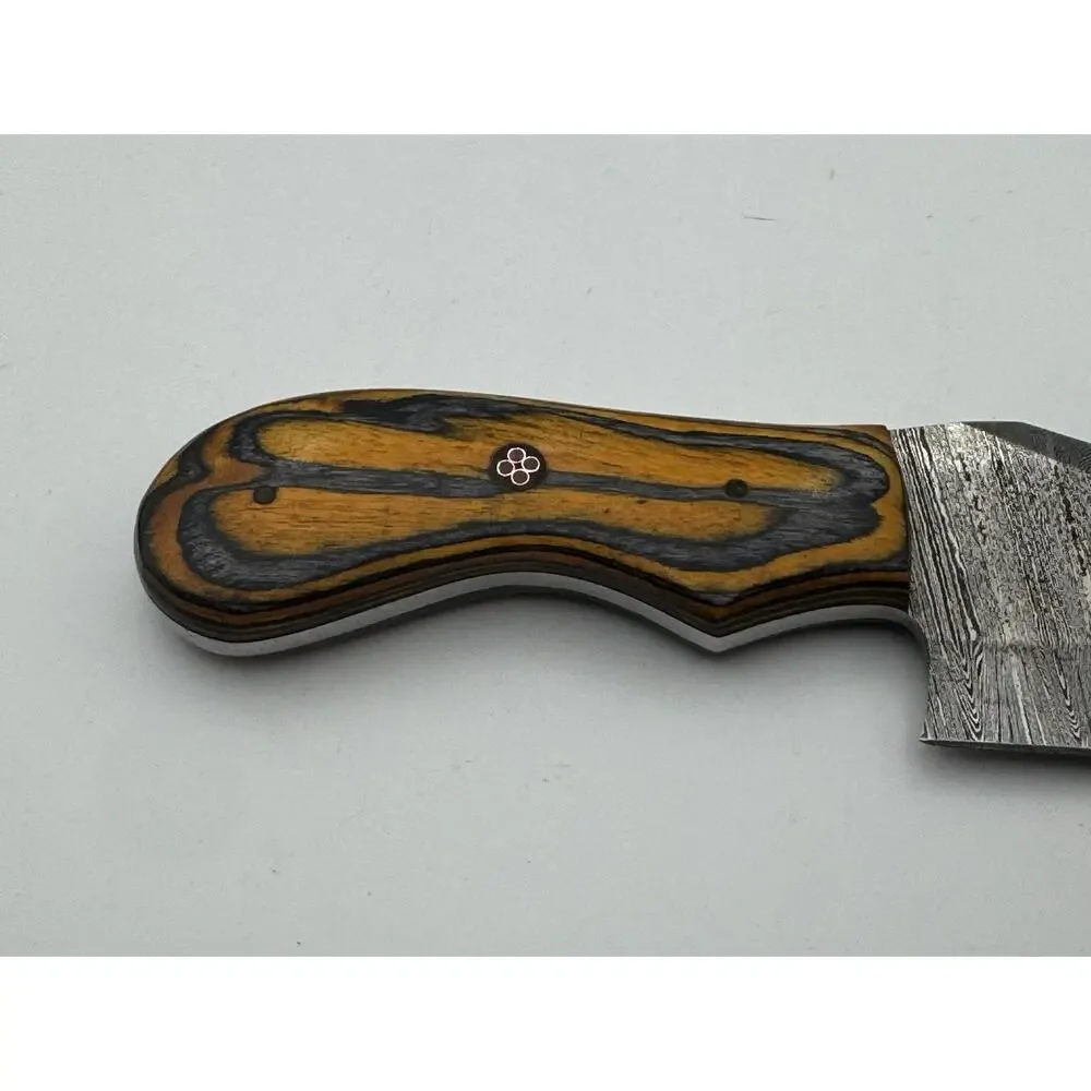 Handmade Damascus Steel Fixed Blade Knife w/ Leather Sheath – Pakistan Made NEW
